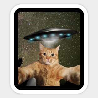 CAT SELFIE UFO Sticker